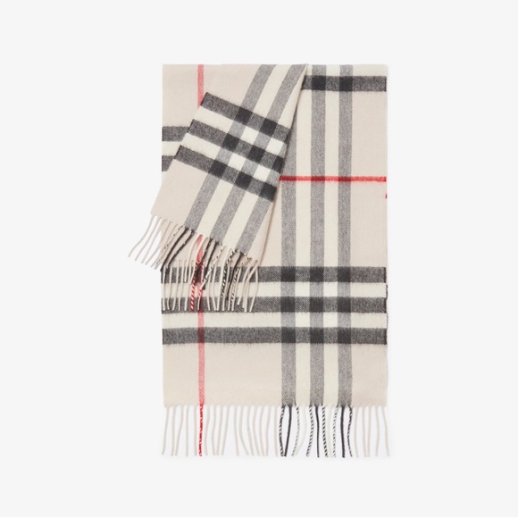 BURBERRY GIANT -CHECK CASHMERE SCARF IN STONE CHECK COLOR . - Picture 3 of 10